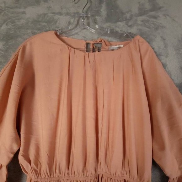 Free‎ The Roses Womens Fit & Flare Dress Pink Mini Keyhole 3/4 Sleeve Lace L New - Picture 10 of 12